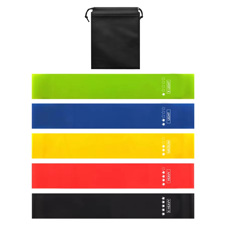 5 Different Levels Resistance Bands Yoga Sport Exercise Elastic Fitness Bands Workout Pilates Home Rubber Bands Gym Accessories